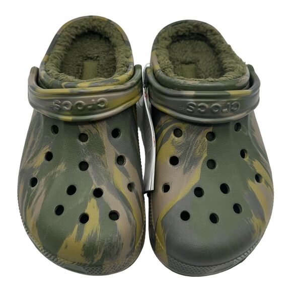 Crocs Ralen Lined Army Green Camo Slip On Clog Shoes Size Men\'s 7 /‎ Women\'s 9 main image 5